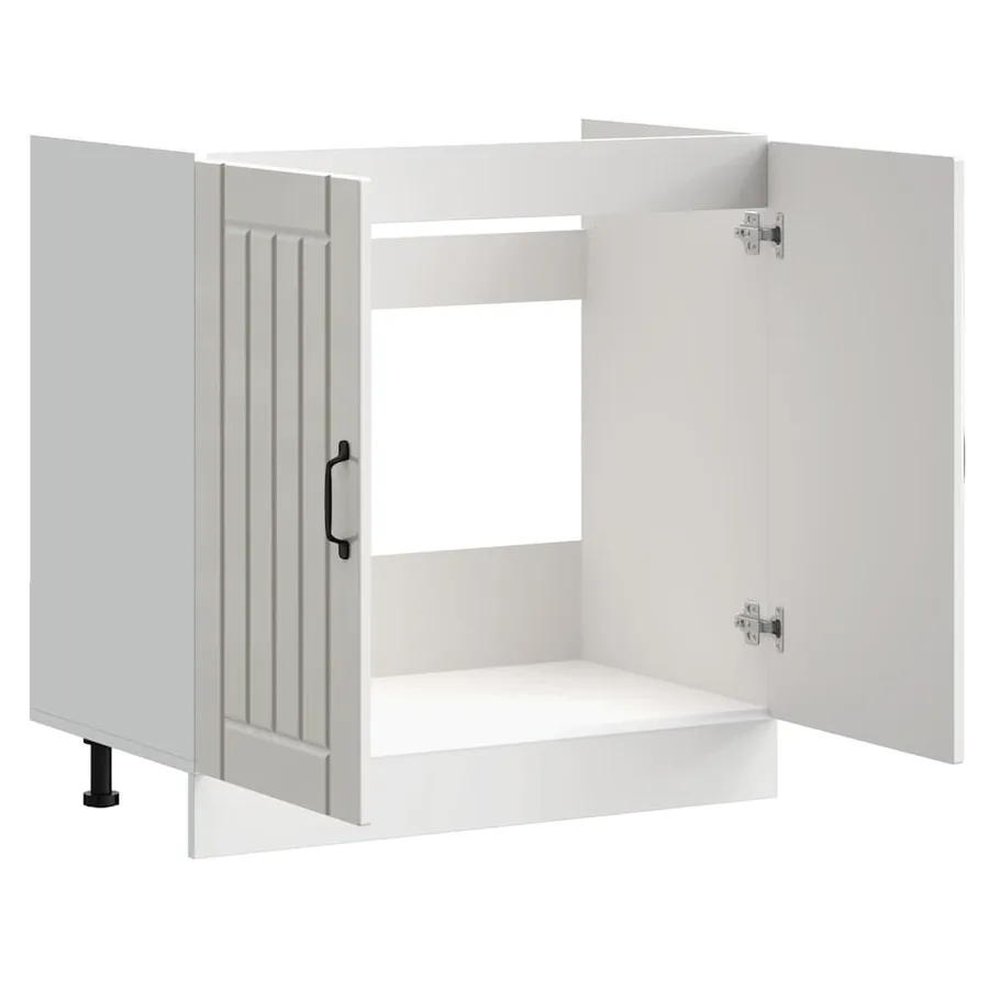 Meuble de base de lavabo Lucca blanc brillant bois ingénierie - 5