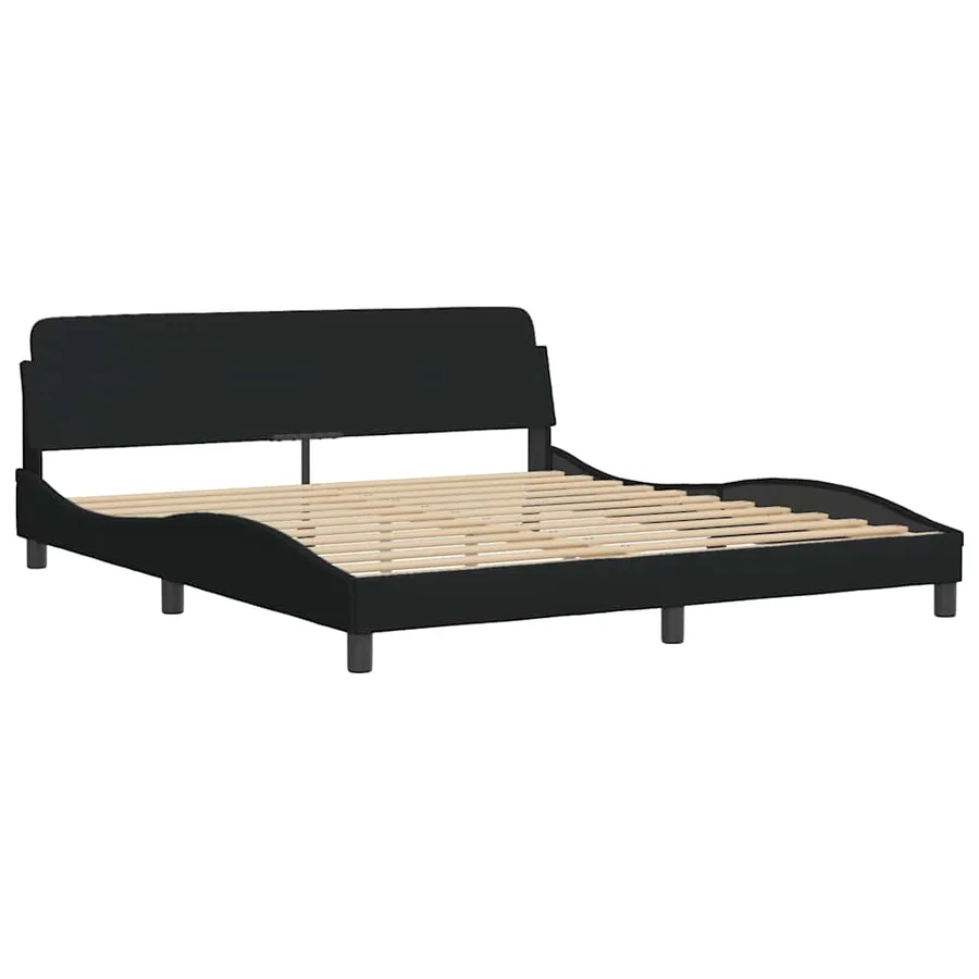 Cadre de lit avec LED sans matelas noir 180x200 cm tissu - 7