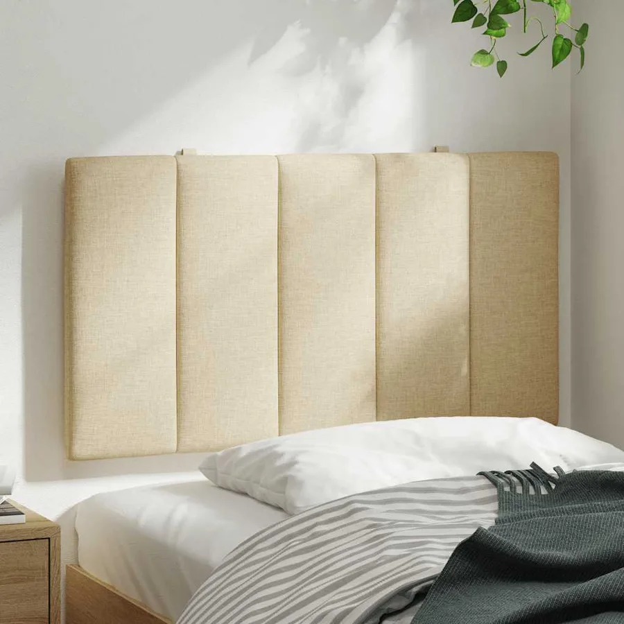 Coussin de tête de lit Hanko crème 80 cm tissu - 3