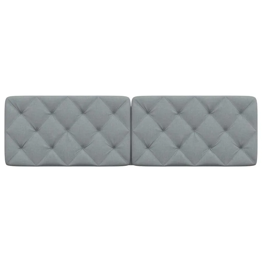 Coussin de tête de lit gris clair 180 cm tissu - 4
