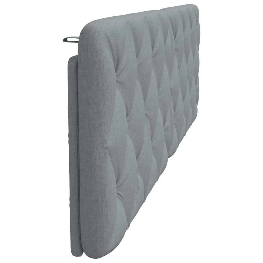 Coussin de tête de lit gris clair 180 cm tissu - 5