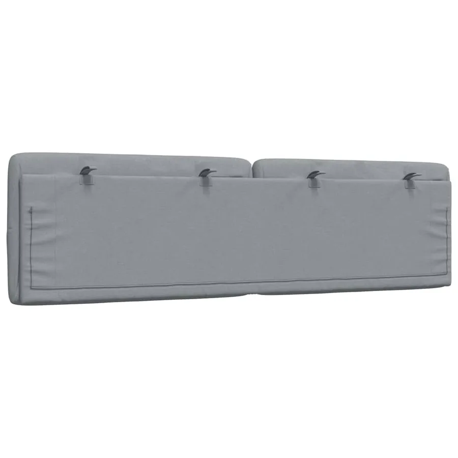 Coussin de tête de lit gris clair 180 cm tissu - 6