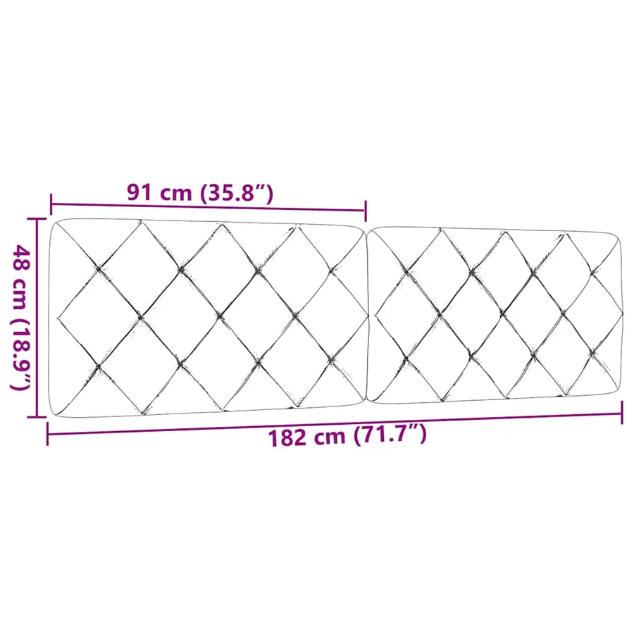 Coussin de tête de lit gris clair 180 cm tissu - 9