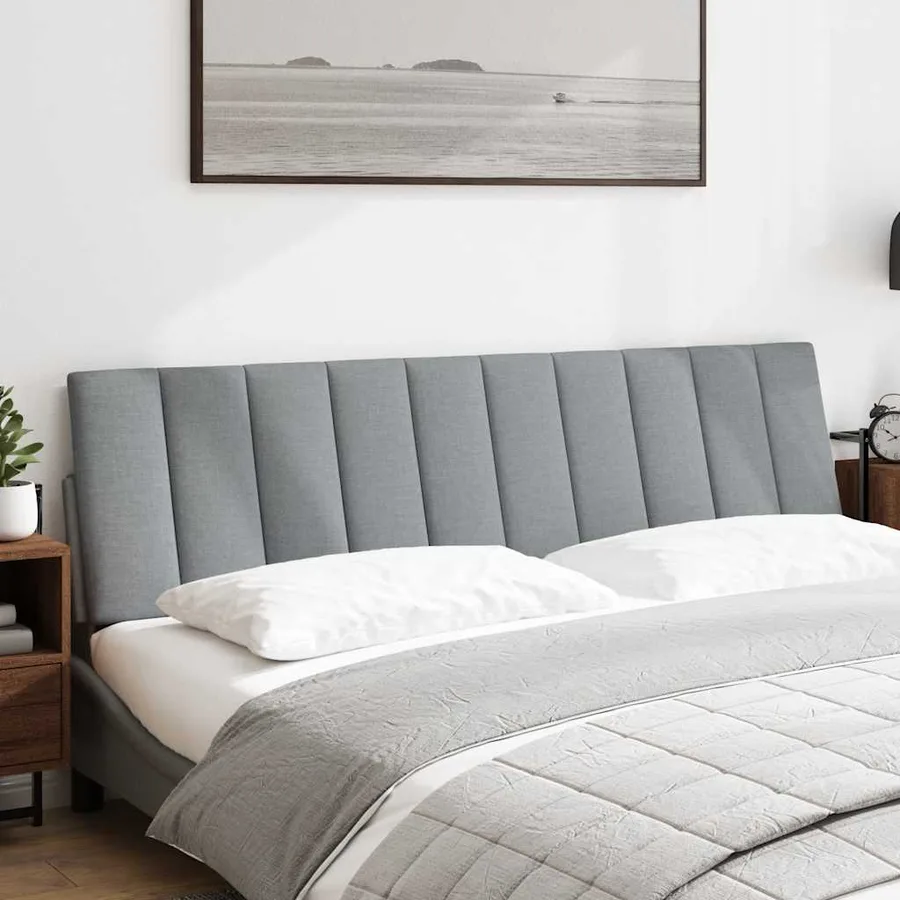 Coussin de tête de lit Hanko gris clair 180 cm tissu - 2