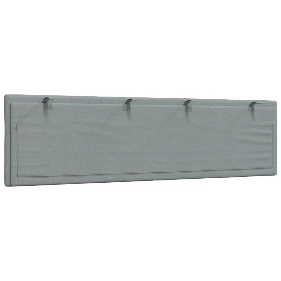 Coussin de tête de lit Hanko gris clair 180 cm tissu - 6