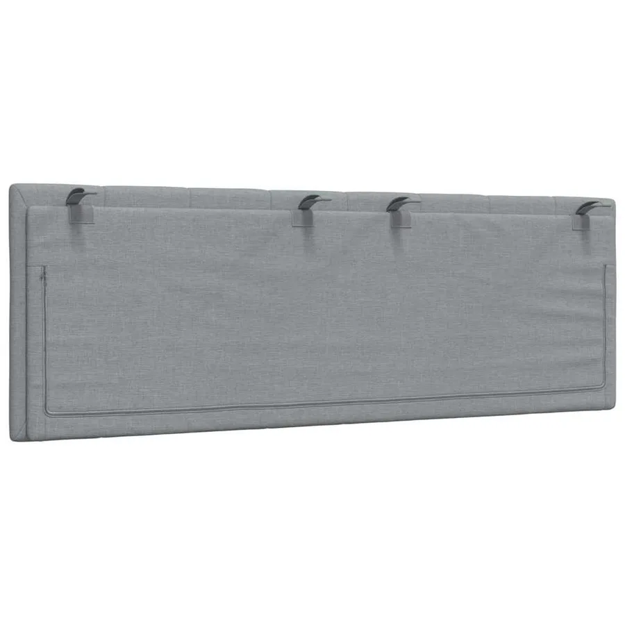 Coussin de tête de lit Hanko gris clair 140 cm tissu - 6
