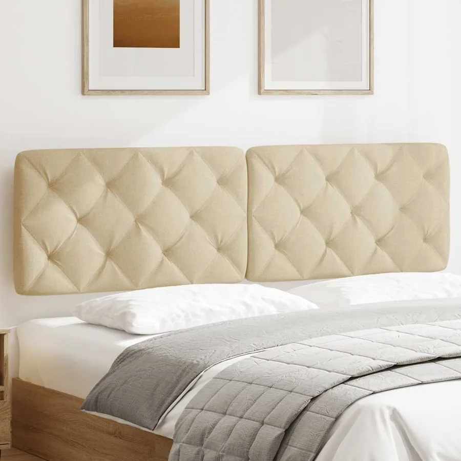 Coussin de tête de lit crème 180 cm tissu - 3
