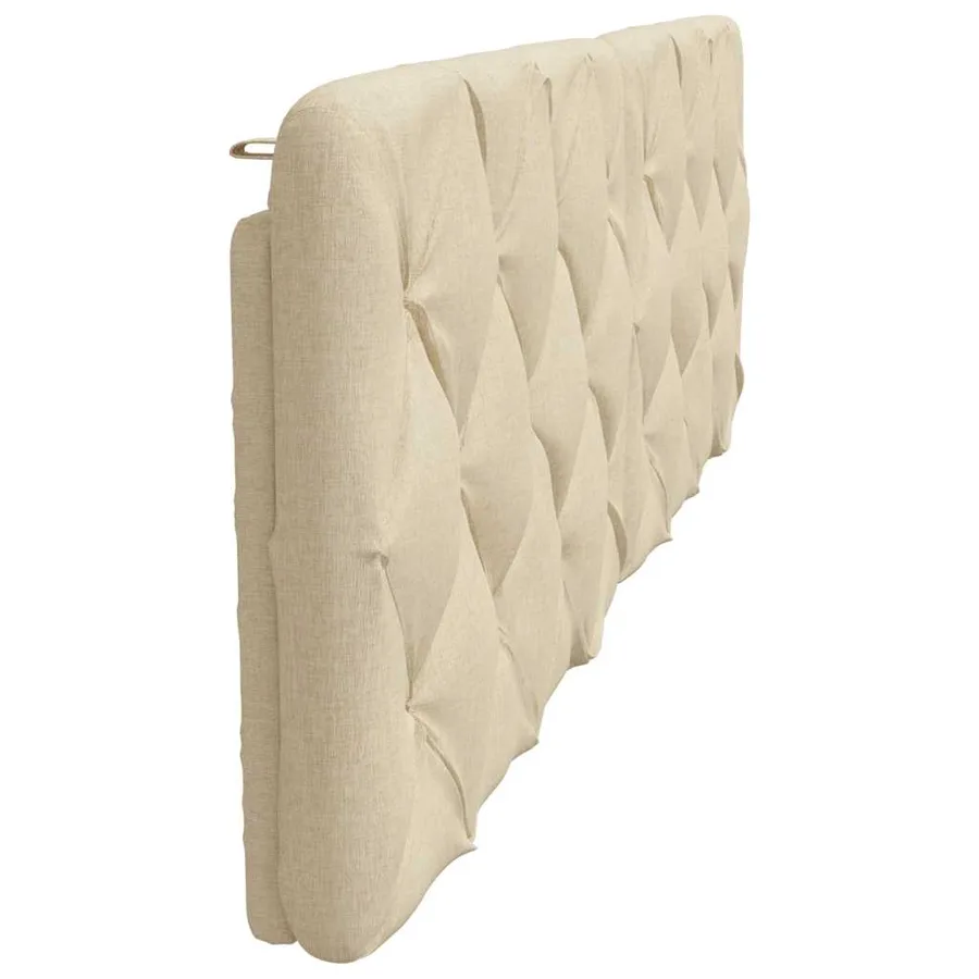 Coussin de tête de lit crème 180 cm tissu - 5