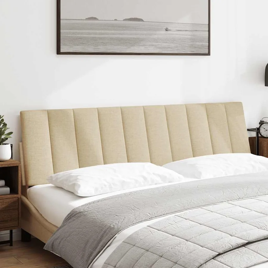 Coussin de tête de lit Hanko crème 180 cm tissu - 2