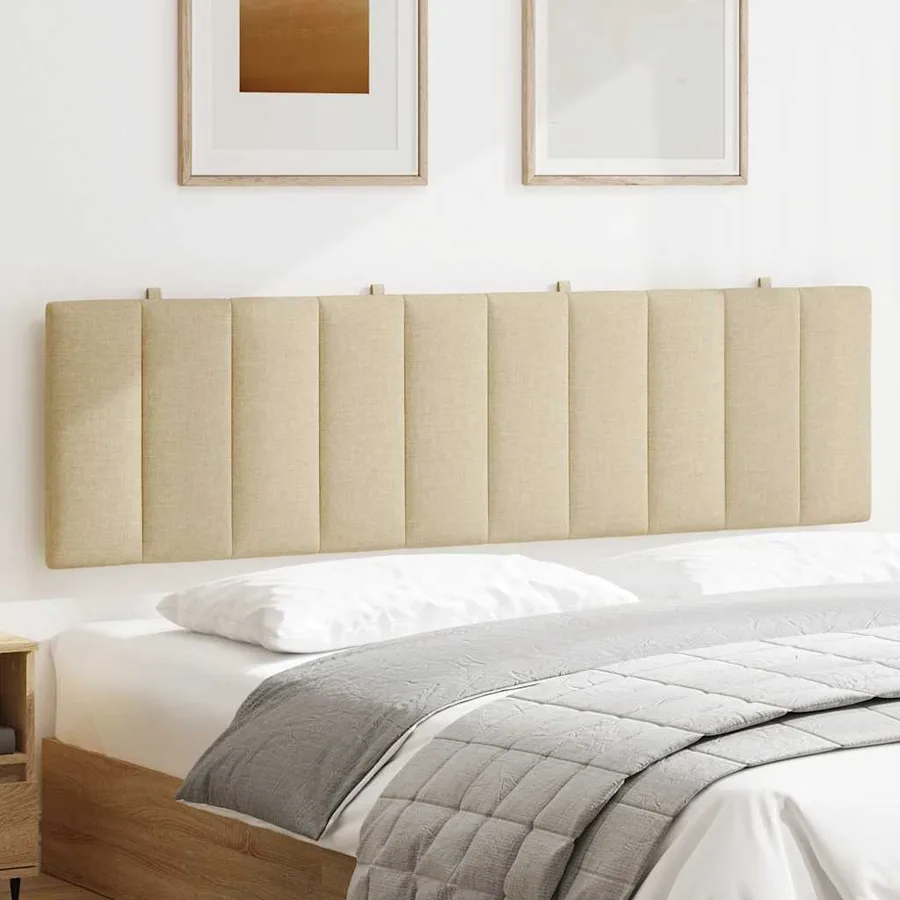 Coussin de tête de lit Hanko crème 180 cm tissu - 3
