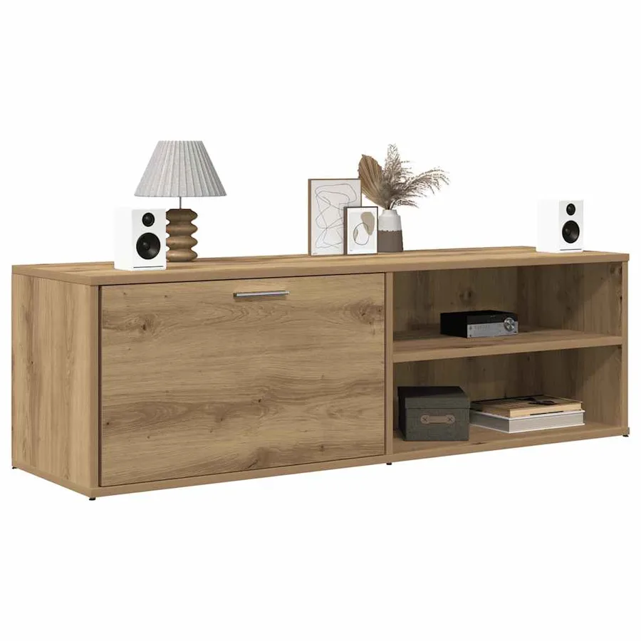 Meuble TV chêne artisanal 120x34x37 cm bois d'ingénierie - 3
