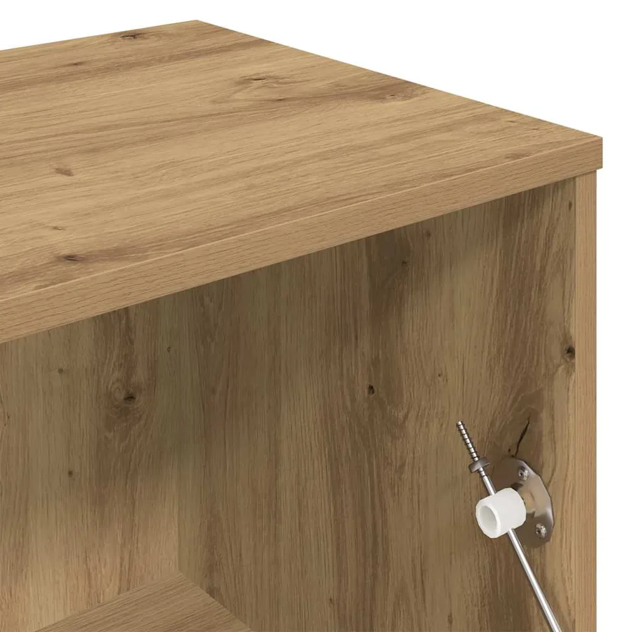 Meuble TV chêne artisanal 120x34x37 cm bois d'ingénierie - 9