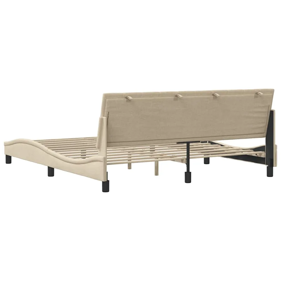 Cadre de lit sans matelas Hanko crème 180x200 cm tissu - 9