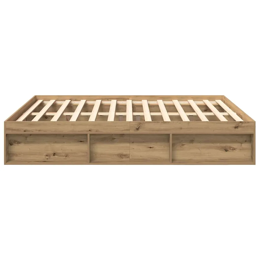 Cadre de lit sans matelas chêne artisanal 180x200 cm - 6