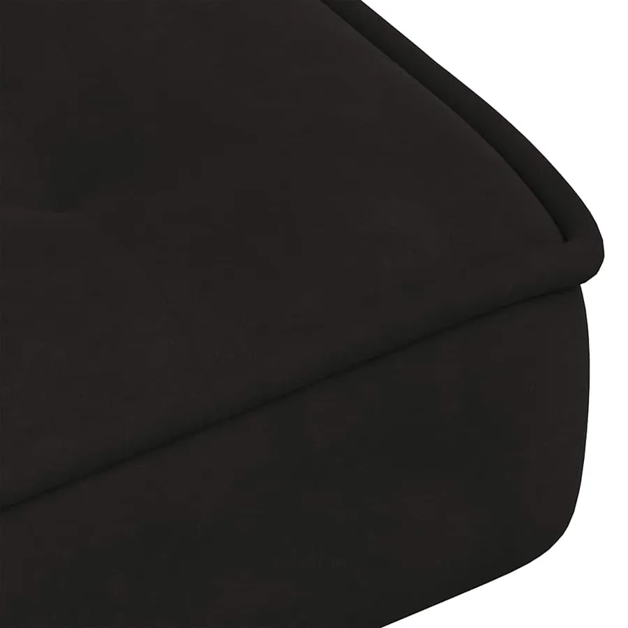 Chaise de relaxation avec tabouret Noir Velours - 10