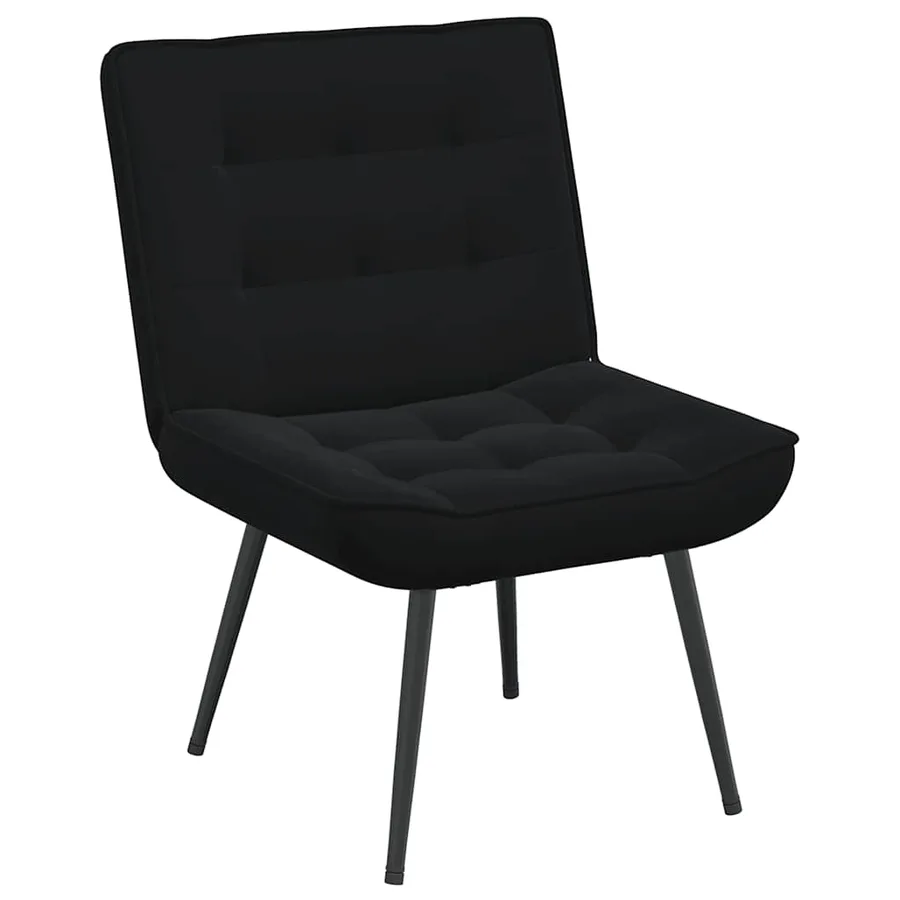 Chaise de relaxation avec tabouret Noir Velours - 4