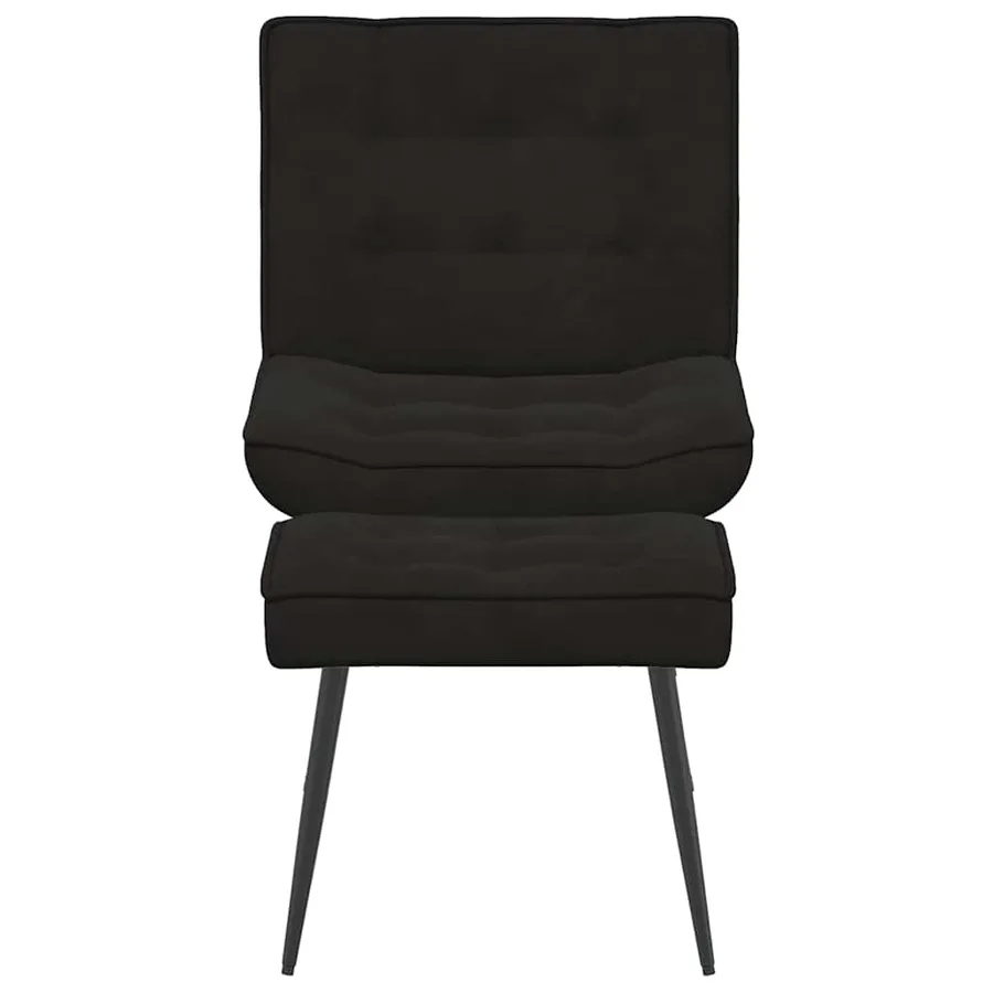 Chaise de relaxation avec tabouret Noir Velours - 6
