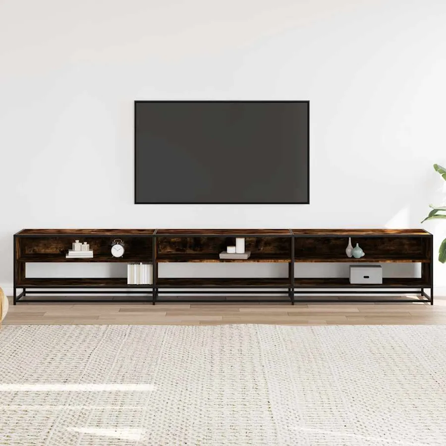 Meuble TV chêne fumé 270x40x46 cm bois d'ingénierie - 3