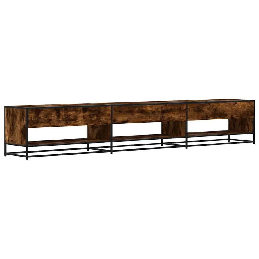 Meuble TV chêne fumé 270x40x46 cm bois d'ingénierie - 5