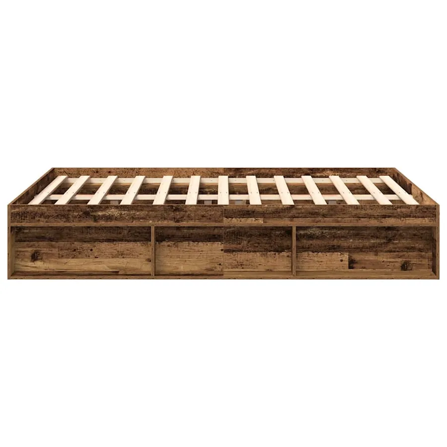 Cadre de lit sans matelas vieux bois 120x200 cm bois ingénierie - 6