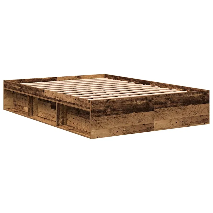Cadre de lit sans matelas vieux bois 120x200 cm bois ingénierie - 7