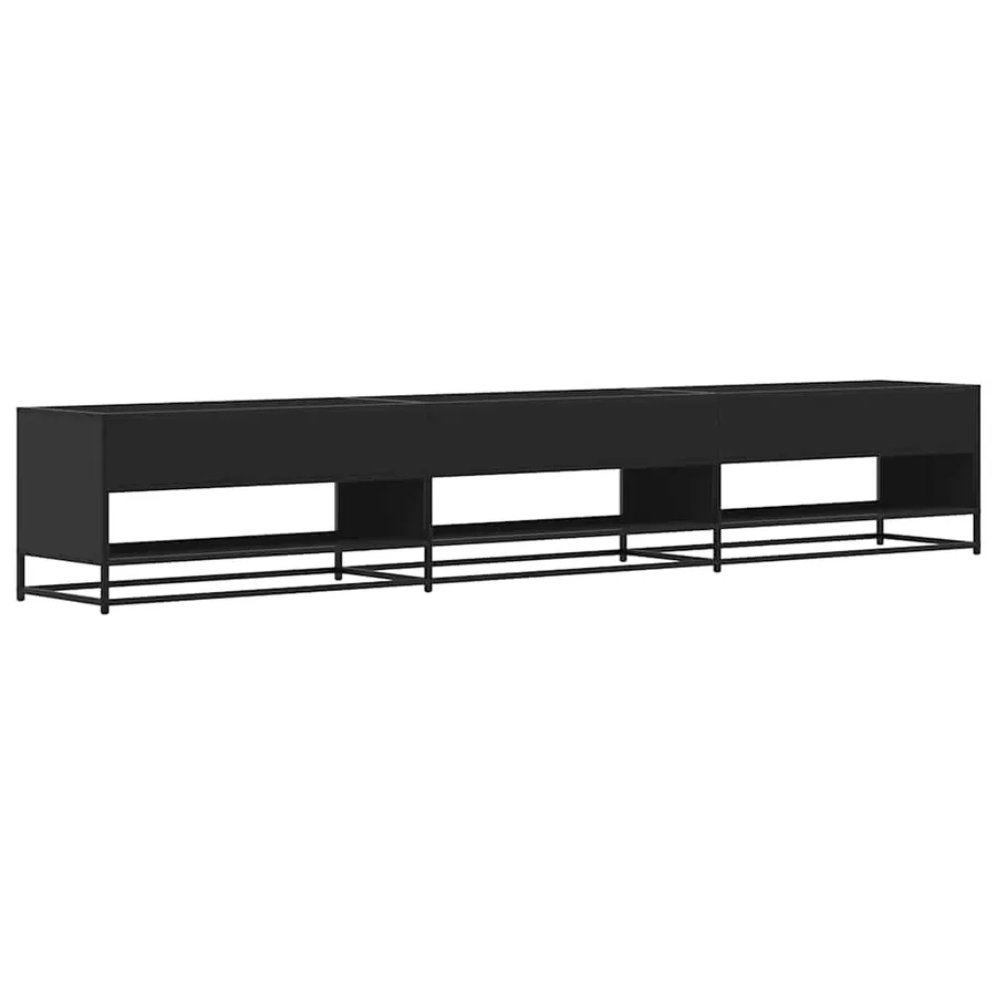 Meuble TV noir 270x40x46 cm bois d'ingénierie - 5