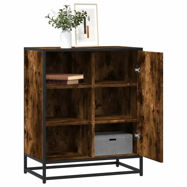 Buffet chêne fumé 62x35x76 cm bois d'ingénierie