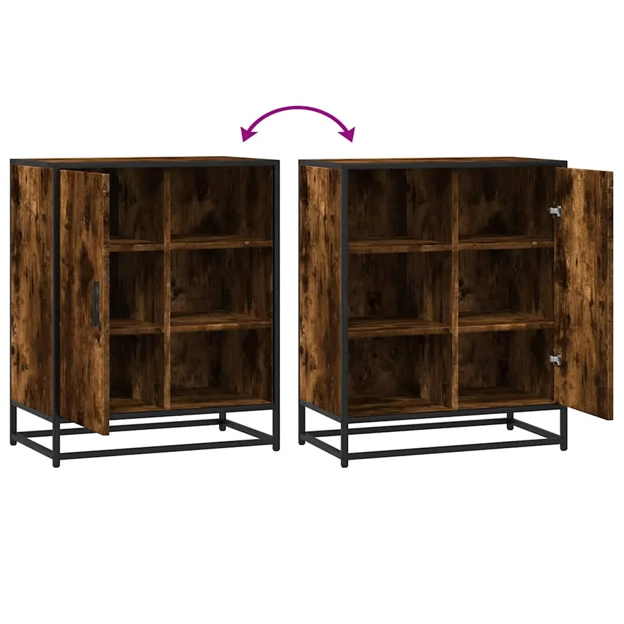 Buffet chêne fumé 62x35x76 cm bois d'ingénierie - 8