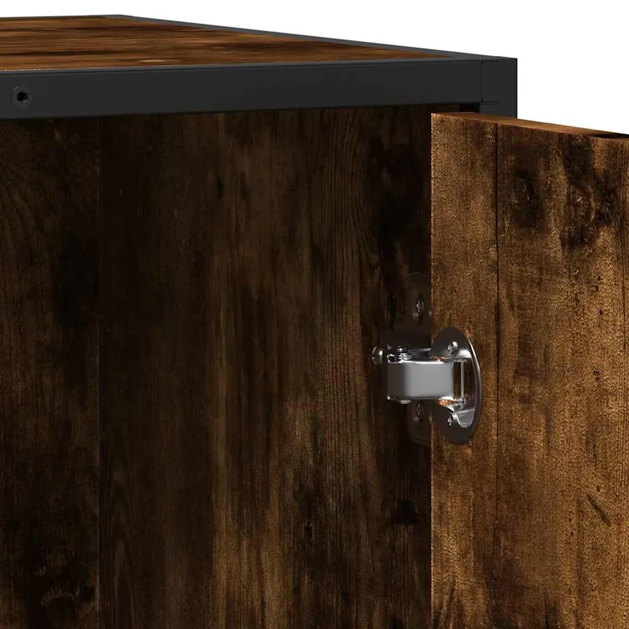 Buffet chêne fumé 62x35x76 cm bois d'ingénierie - 9