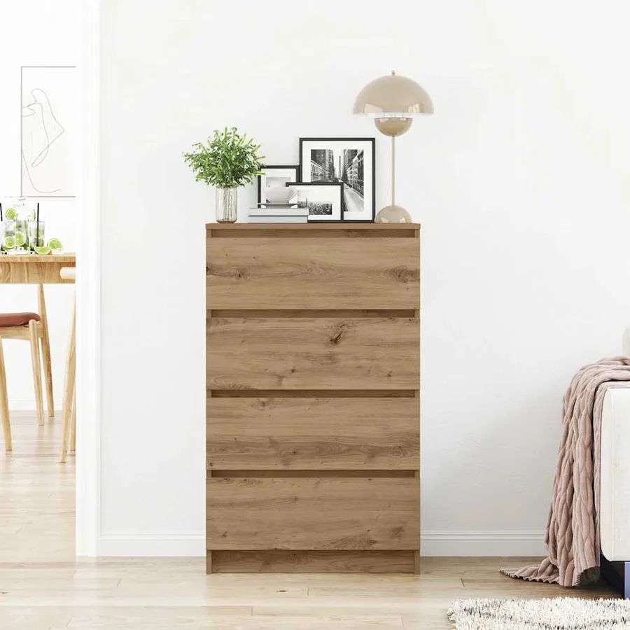 Buffet chêne artisanal 60x35x98,5 cm bois d'ingénierie - 3