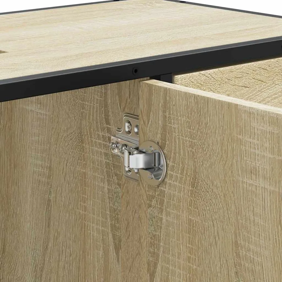 Armoire lavabo de salle de bain chêne sonoma bois d'ingénierie - 10