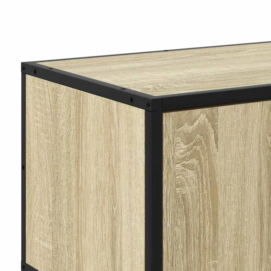 Meuble TV chêne sonoma 160x35x41 cm bois d'ingénierie et métal - 8