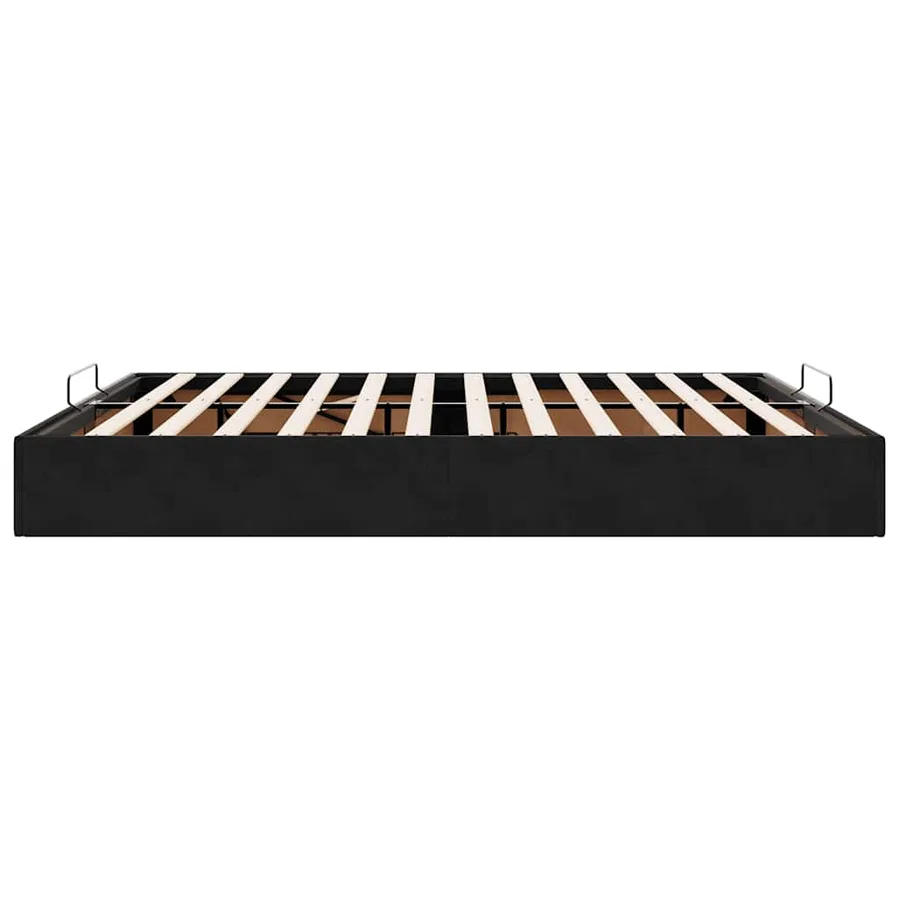 Cadre de lit ottoman avec matelas noir 180x200 cm velours - 8