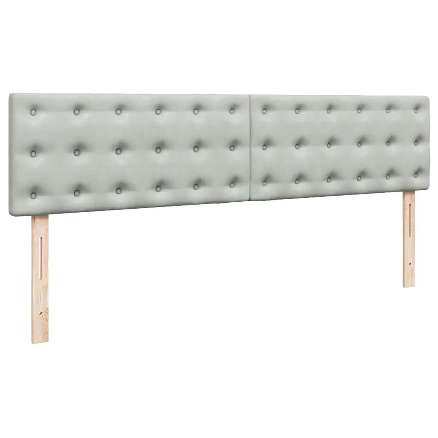 Cadre de lit ottoman avec matelas gris clair 200x200 cm velours - 9