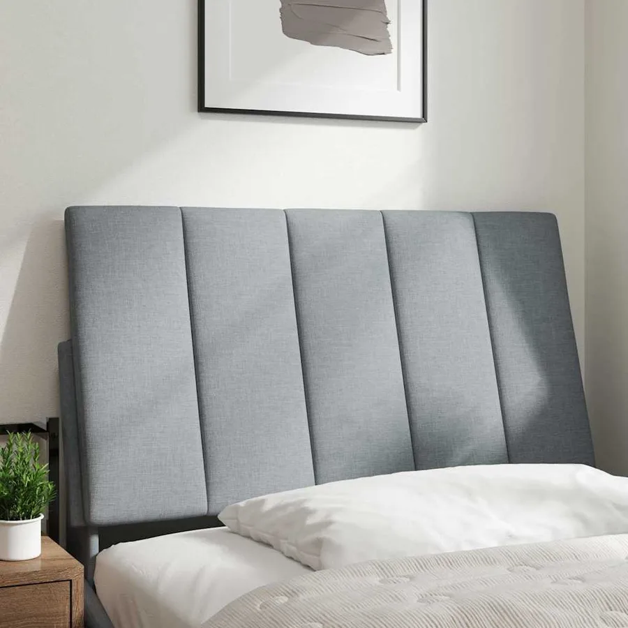 Coussin de tête de lit Hanko gris clair 90 cm tissu - 2