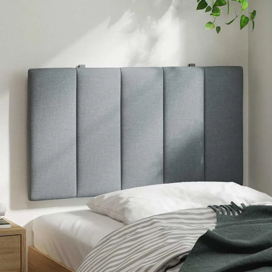 Coussin de tête de lit Hanko gris clair 90 cm tissu - 3