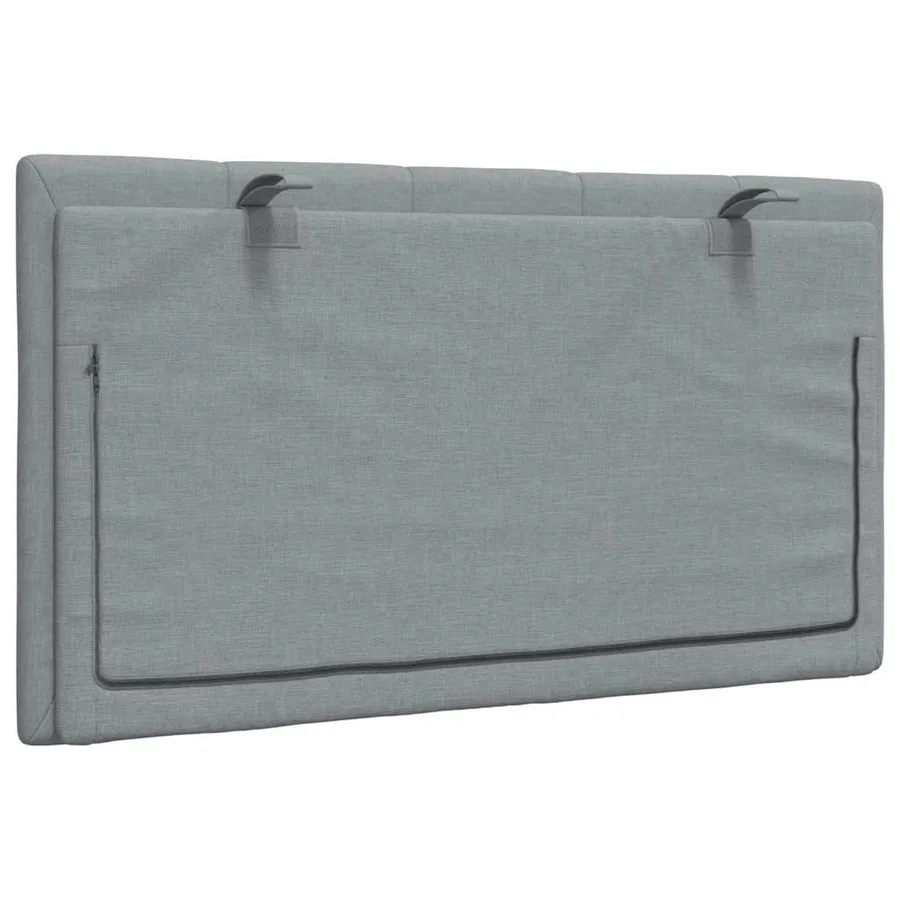 Coussin de tête de lit Hanko gris clair 90 cm tissu - 6
