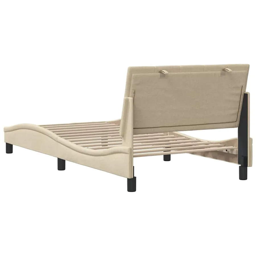 Cadre de lit sans matelas Hanko crème 100x200 cm tissu - 9