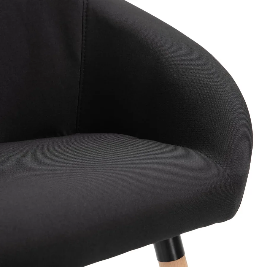 Chaises à manger lot de 4 noir tissu - 7