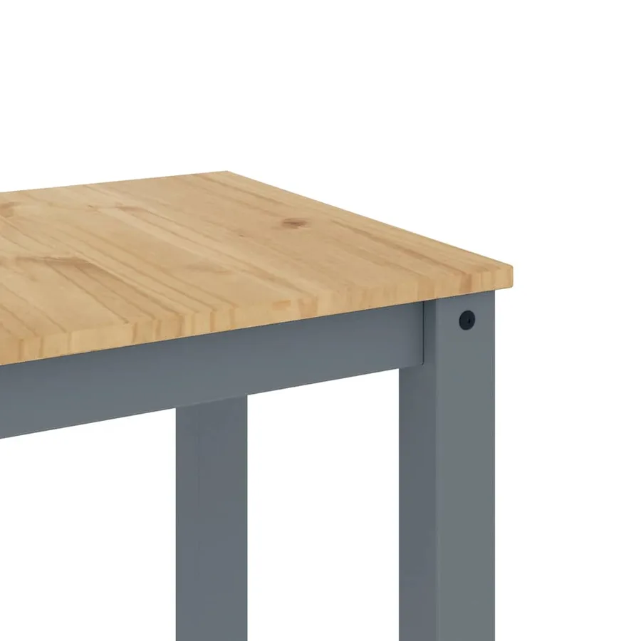 Ensemble à manger PANAMA 5 pcs gris bois de pin massif - 11