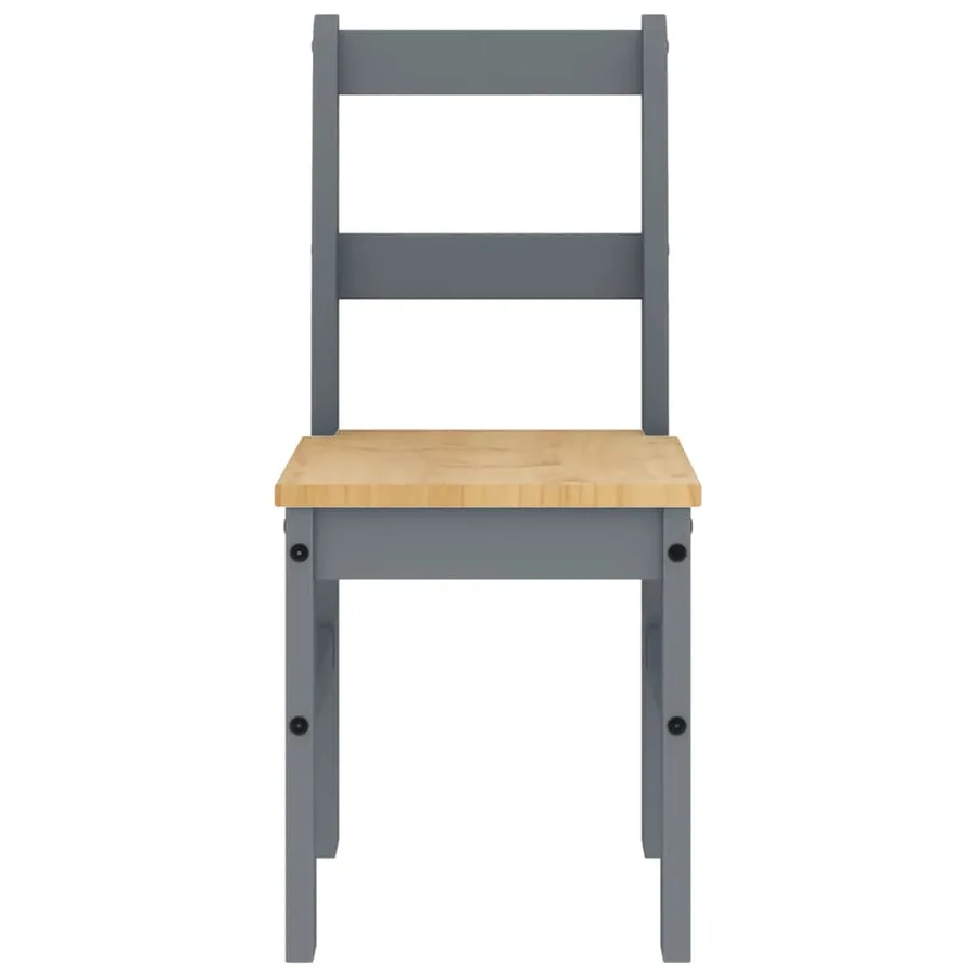 Ensemble à manger PANAMA 5 pcs gris bois de pin massif - 8