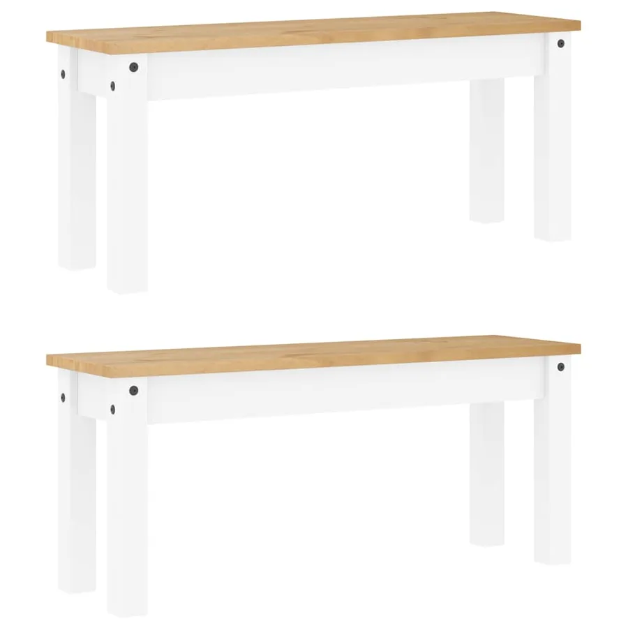 Ensemble à manger PANAMA 3 pcs blanc bois de pin massif - 6