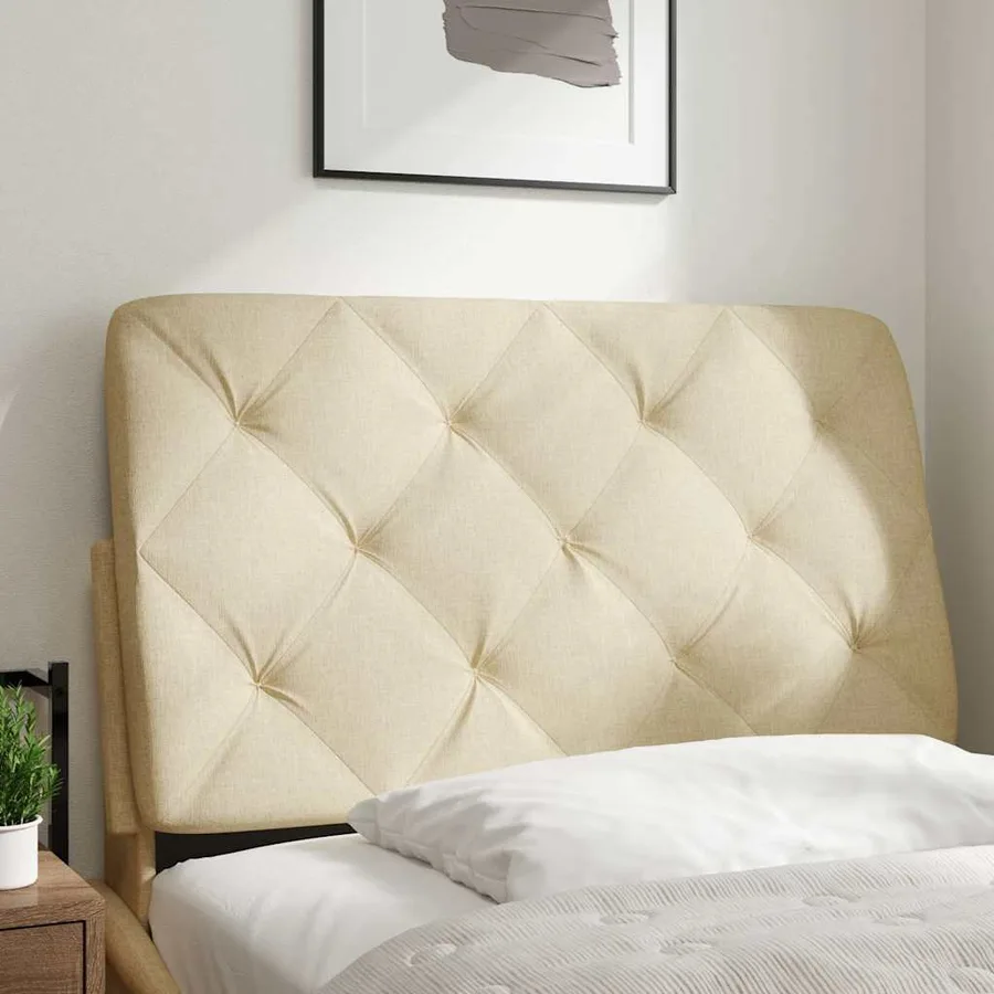 Coussin de tête de lit crème 80 cm tissu - 2