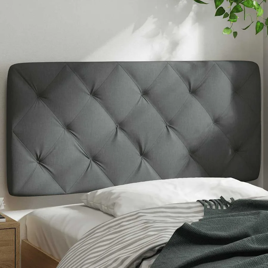 Coussin de tête de lit gris foncé 100 cm tissu - 3