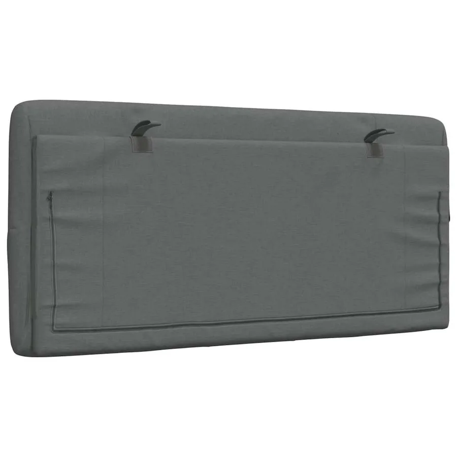 Coussin de tête de lit gris foncé 100 cm tissu - 6