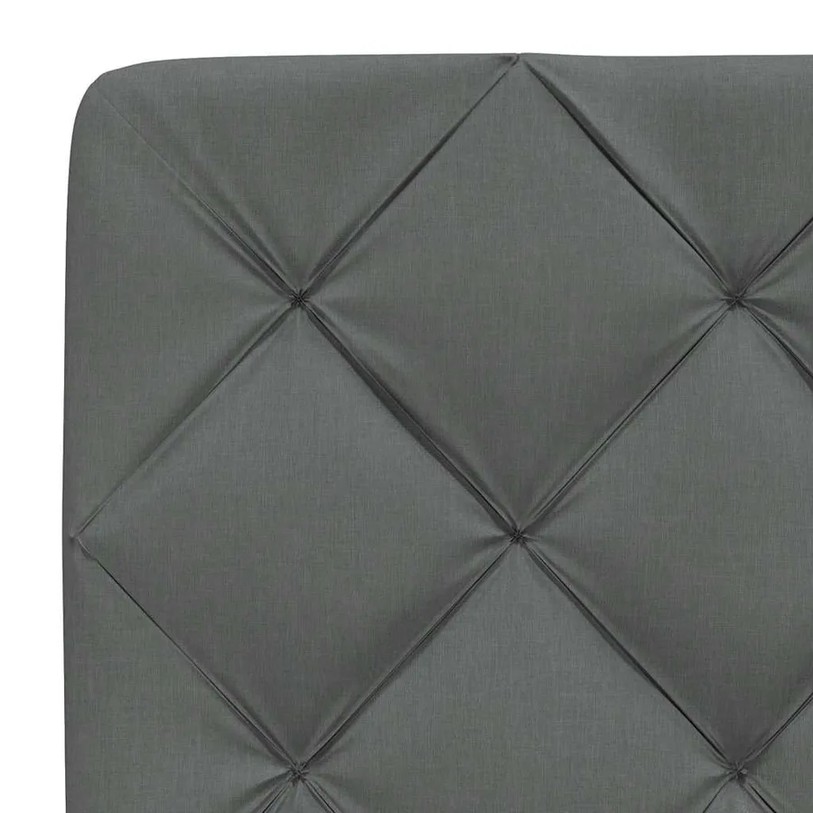 Lit avec matelas gris foncé 100x200 cm tissu - 10