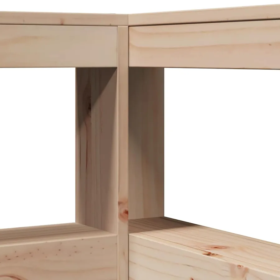 Tête de lit de bibliothèque en forme de L bois massif de pin - 7