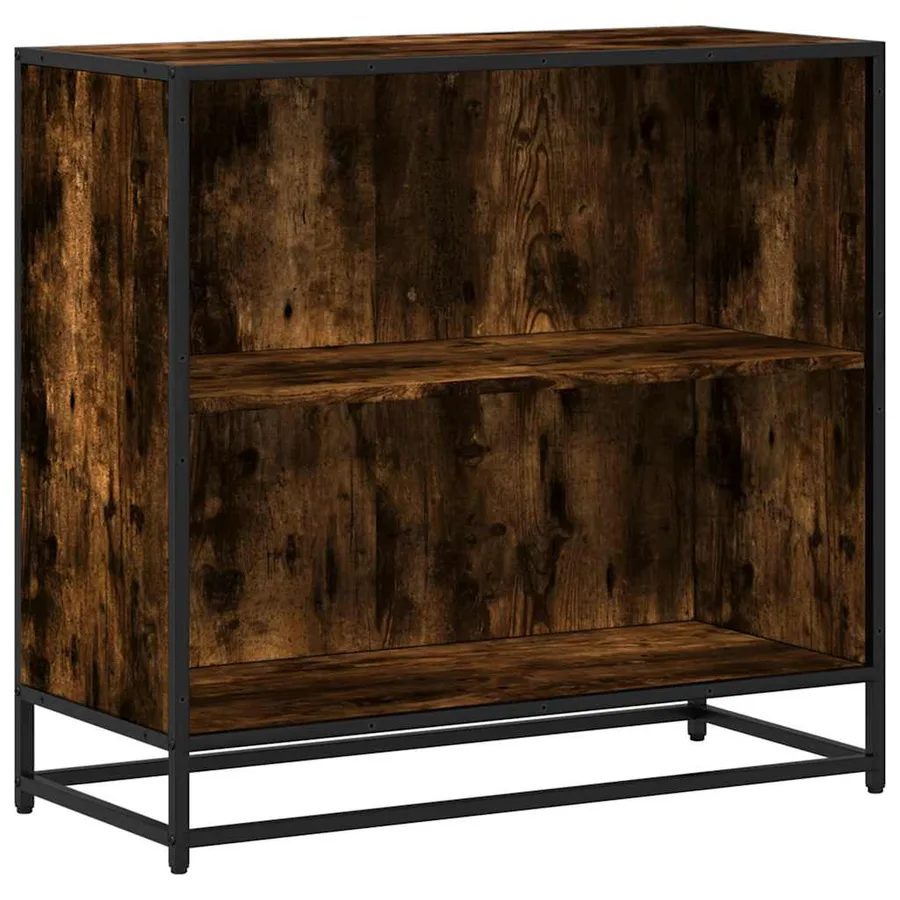 Bibliothèque chêne fumé 80,5x35x76 cm bois d'ingénierie - 2