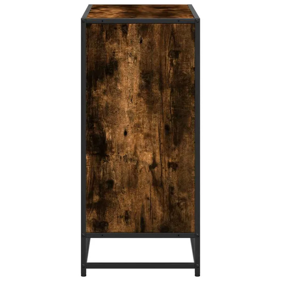 Bibliothèque chêne fumé 80,5x35x76 cm bois d'ingénierie - 5