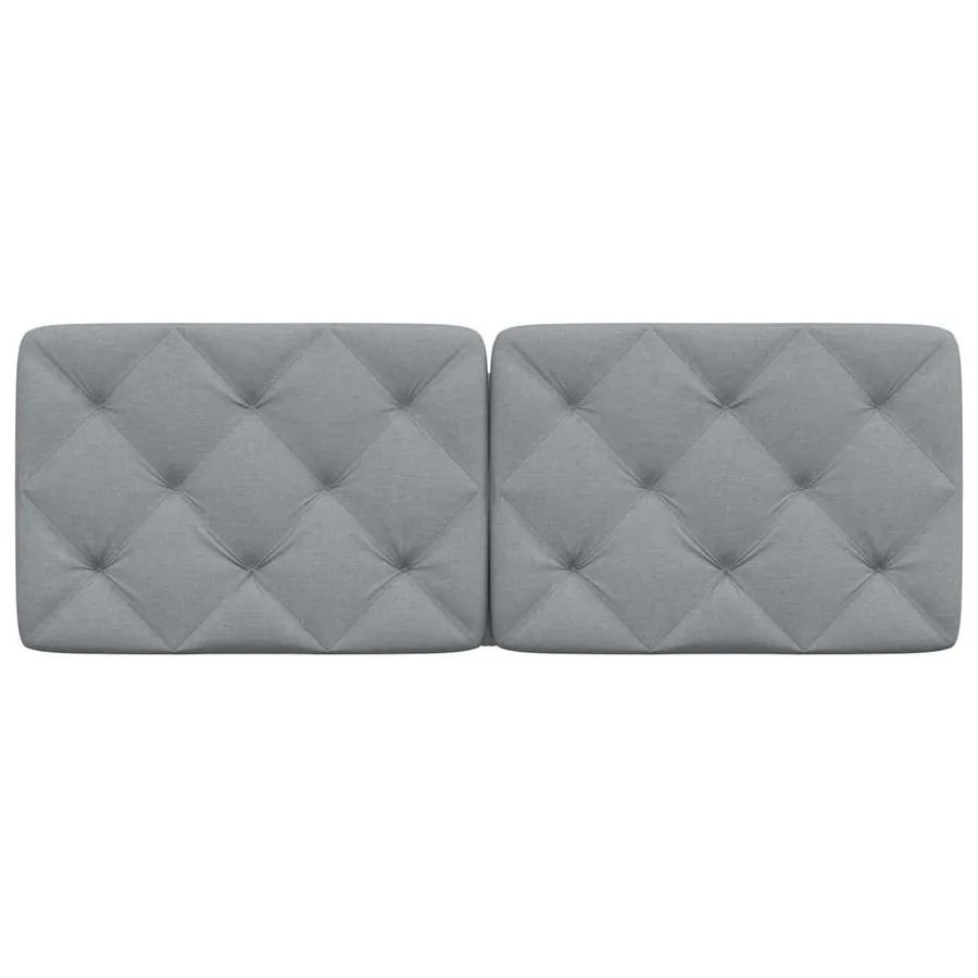 Coussin de tête de lit gris clair 140 cm tissu - 4